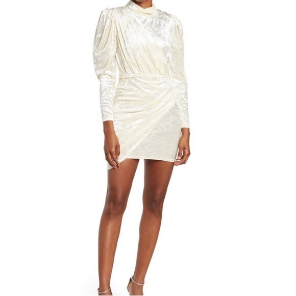 Ronny Kobo White Ivory Crushed Velvet Dress Medium - Picture 13 of 13